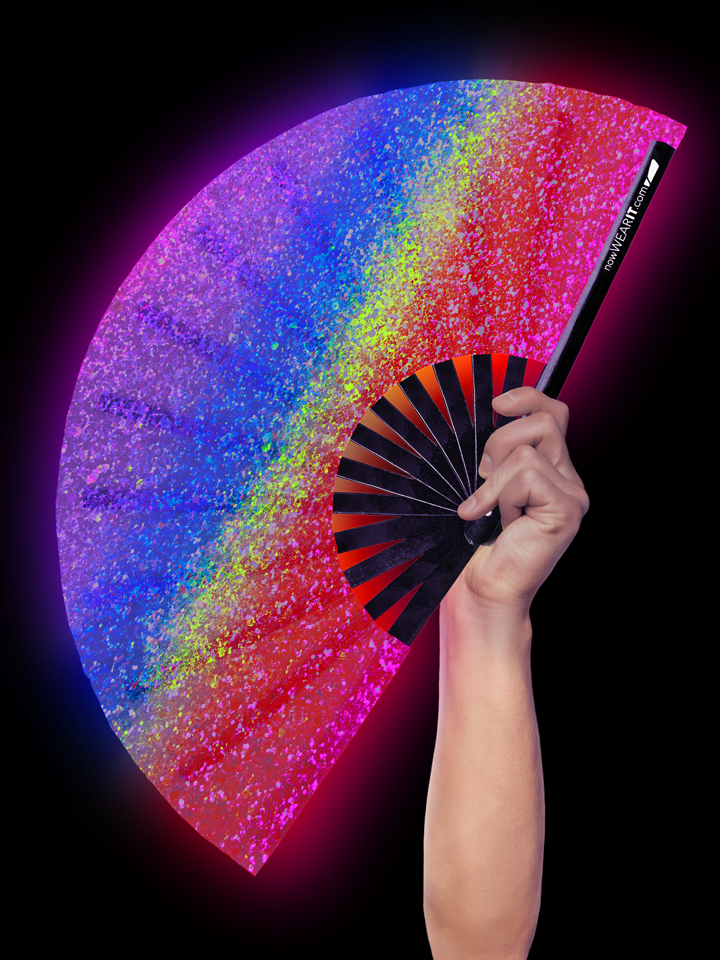 Rainbow Glitter - Hand Fan
