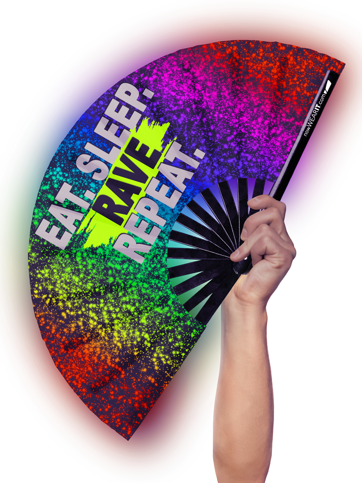 Eat. Rave. Repeat - Hand Fan