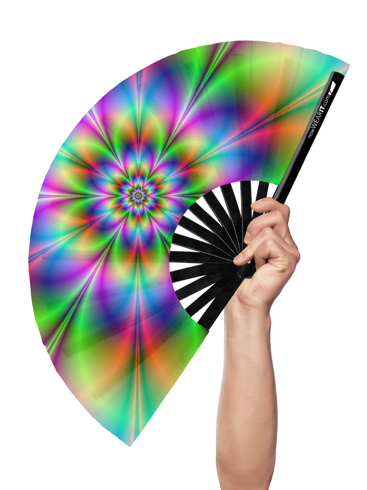 Neon Flower - Hand Fan