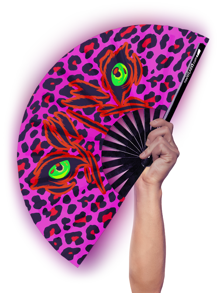 Pink Leopard - Hand Fan