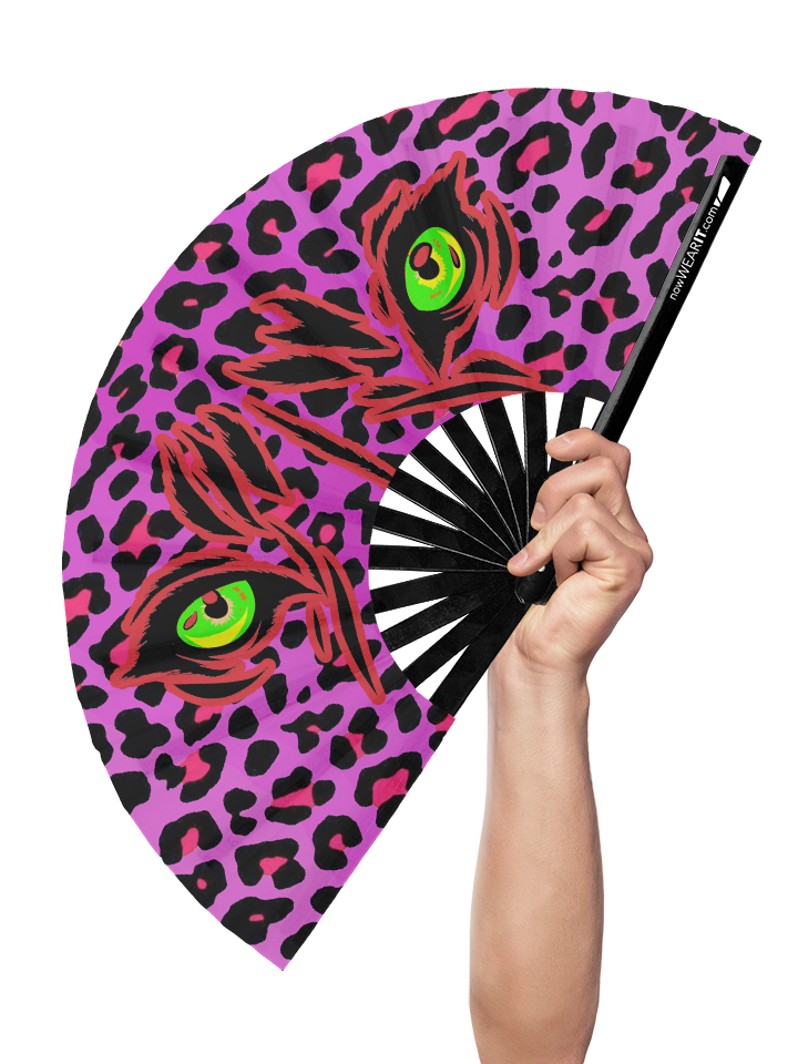 Pink Leopard - Hand Fan
