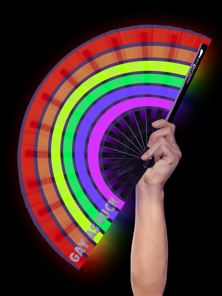 Gay AF Rainbow - Hand Fan
