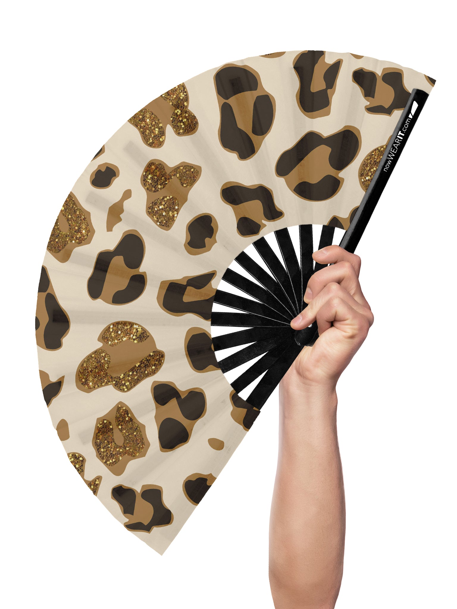 Golden Leopard - Hand Fan