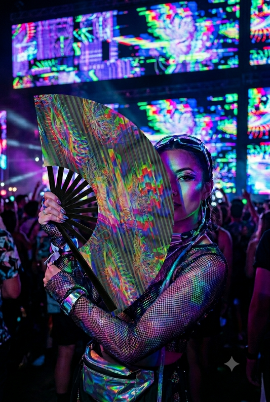 Acid Glitch - Hand Fan