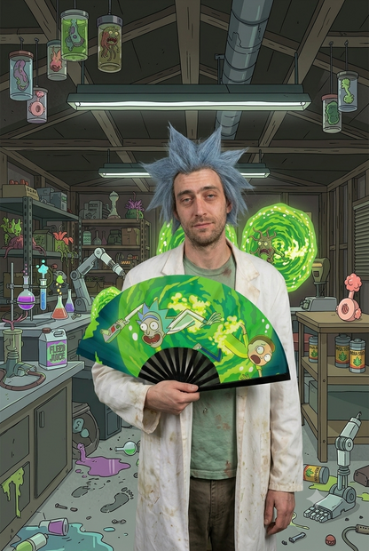 Ah Jeez Rick - Not Again - Hand Fan