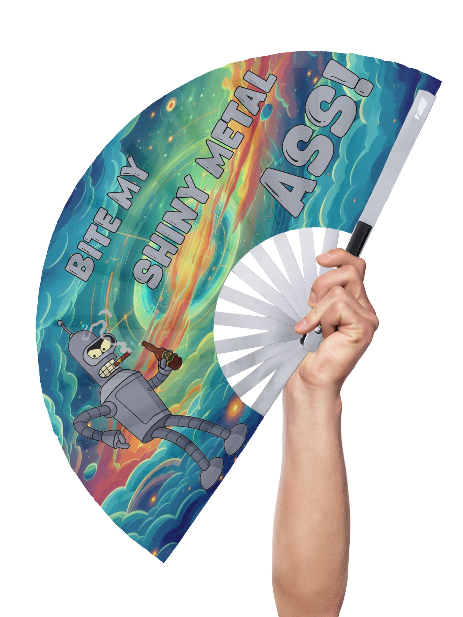 Bite My Shiny Metal Ass! - UV Hand Fan