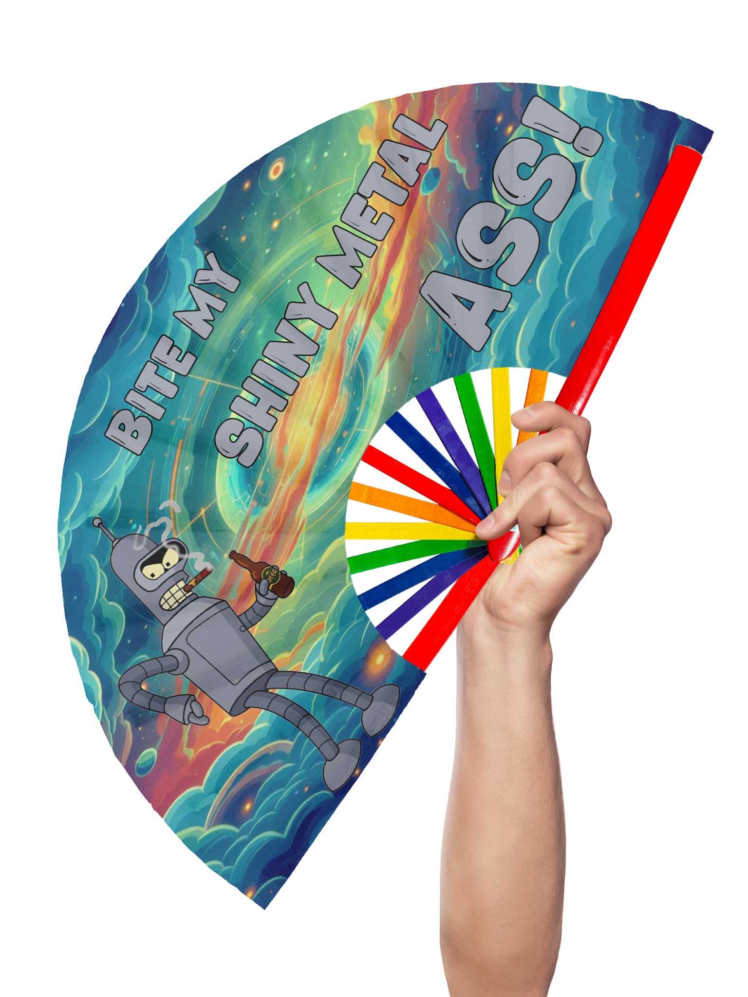 Bite My Shiny Metal Ass! - UV Hand Fan