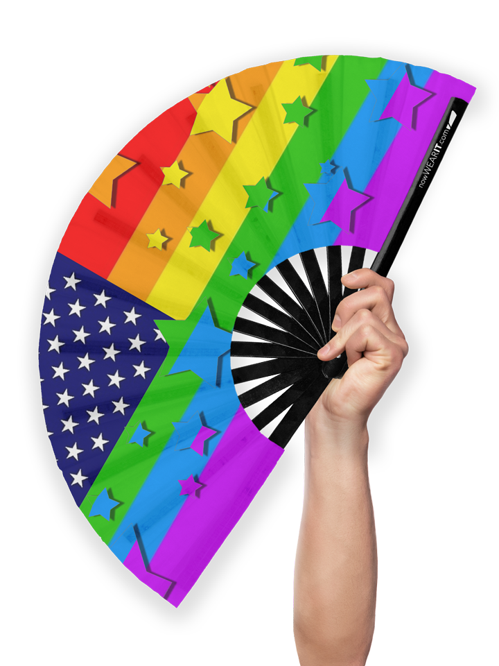America Pride Rainbow - Hand Fan