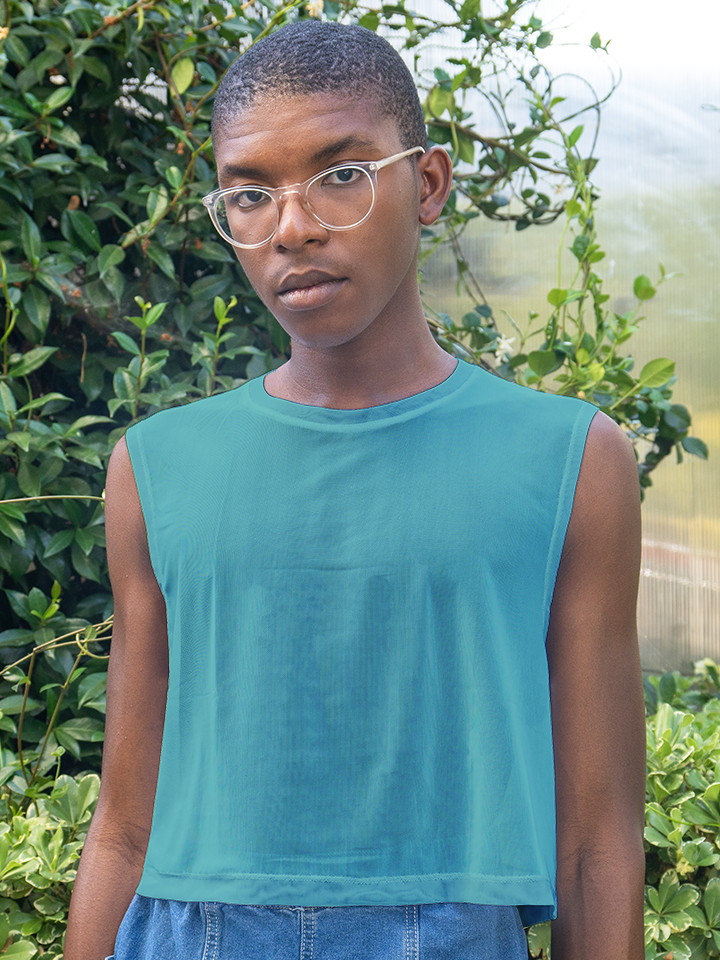 Pastels - Mesh Sleeveless Crop Top