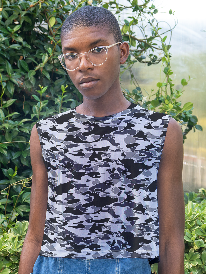 Camo - Mesh Sleeveless Crop Top