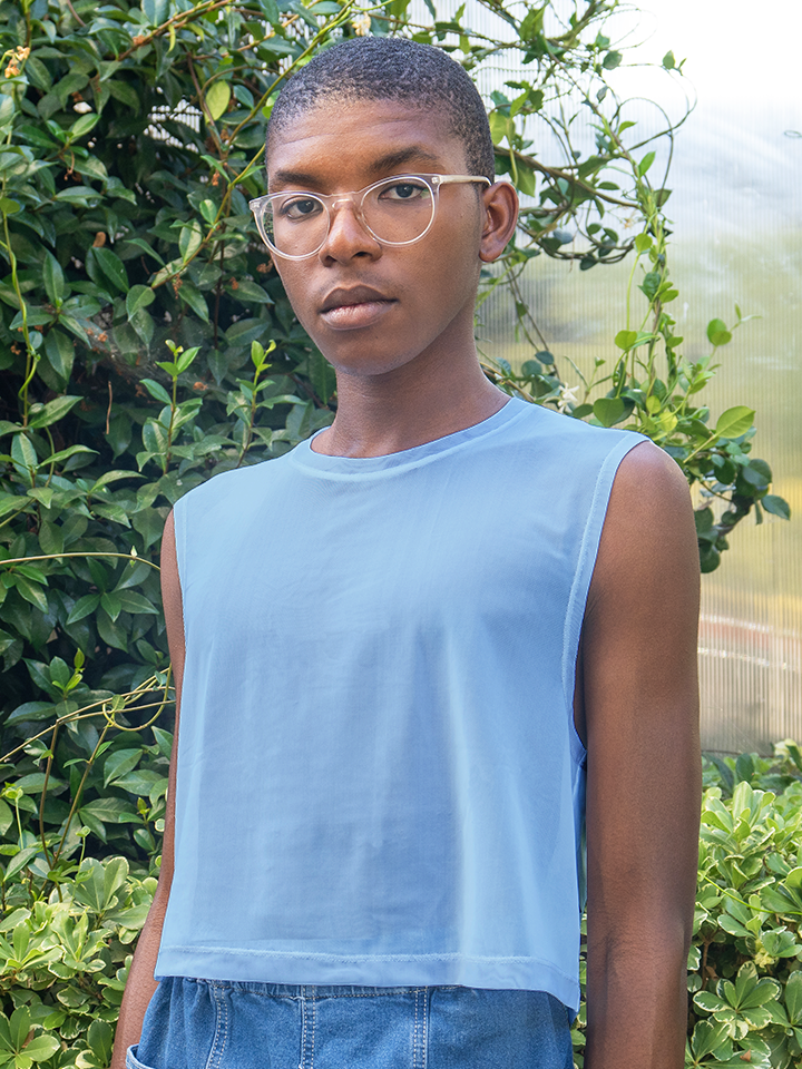 Pastels - Mesh Sleeveless Crop Top