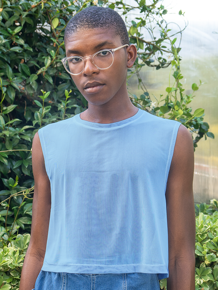 Pastels - Mesh Sleeveless Crop Top