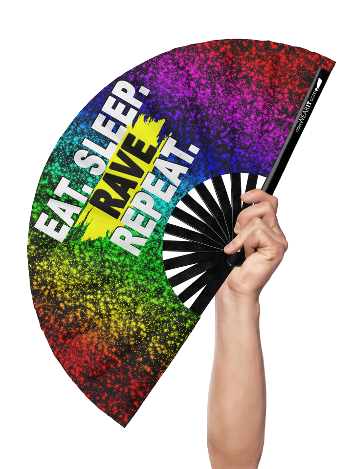 Eat. Rave. Repeat - Hand Fan