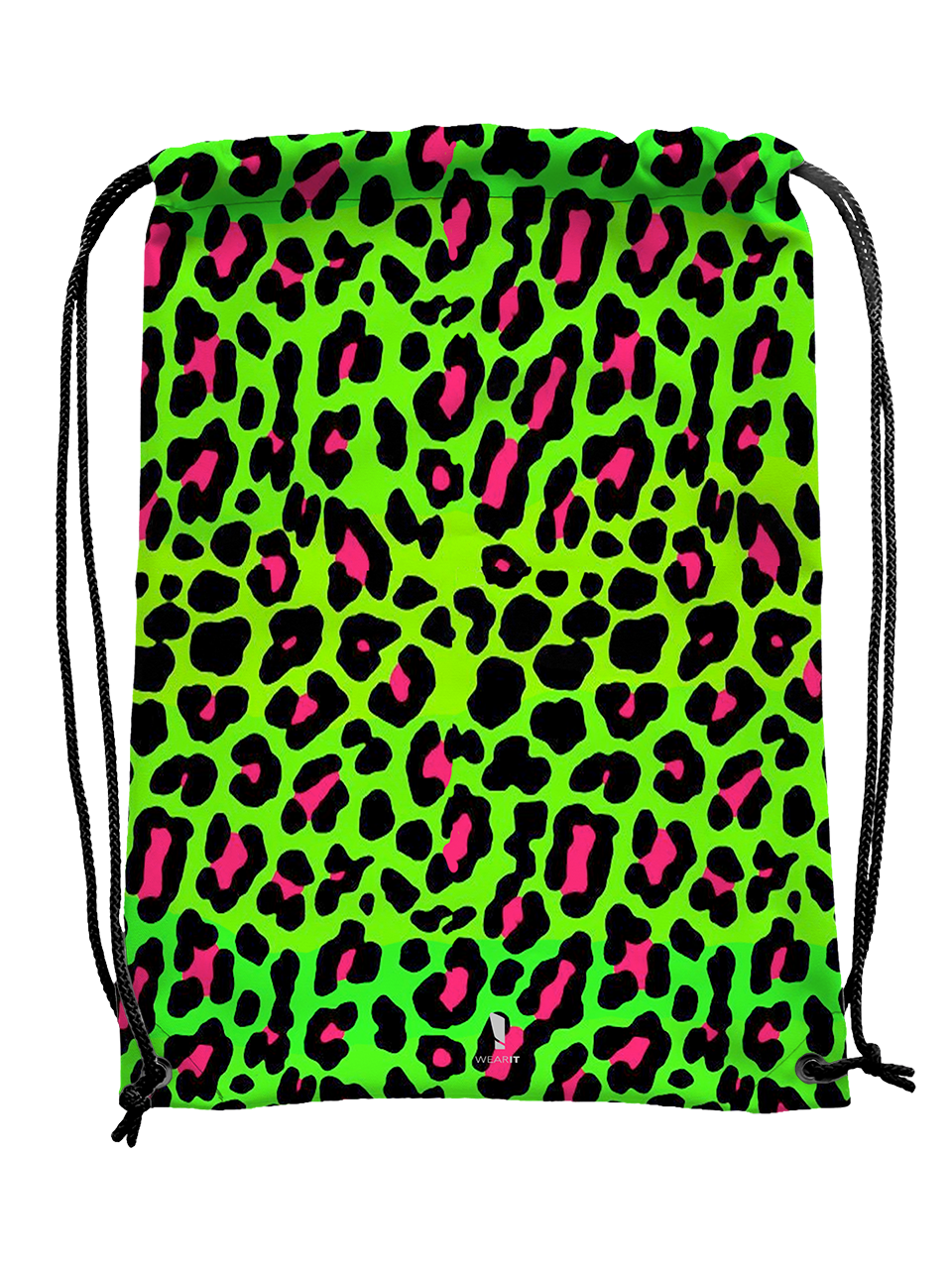 Green Leopard - Drawstring Bag