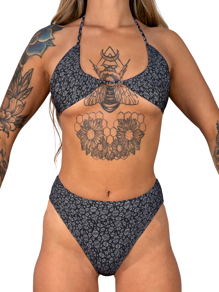 F**k Off - High Waist High Cut Bikini Bottom