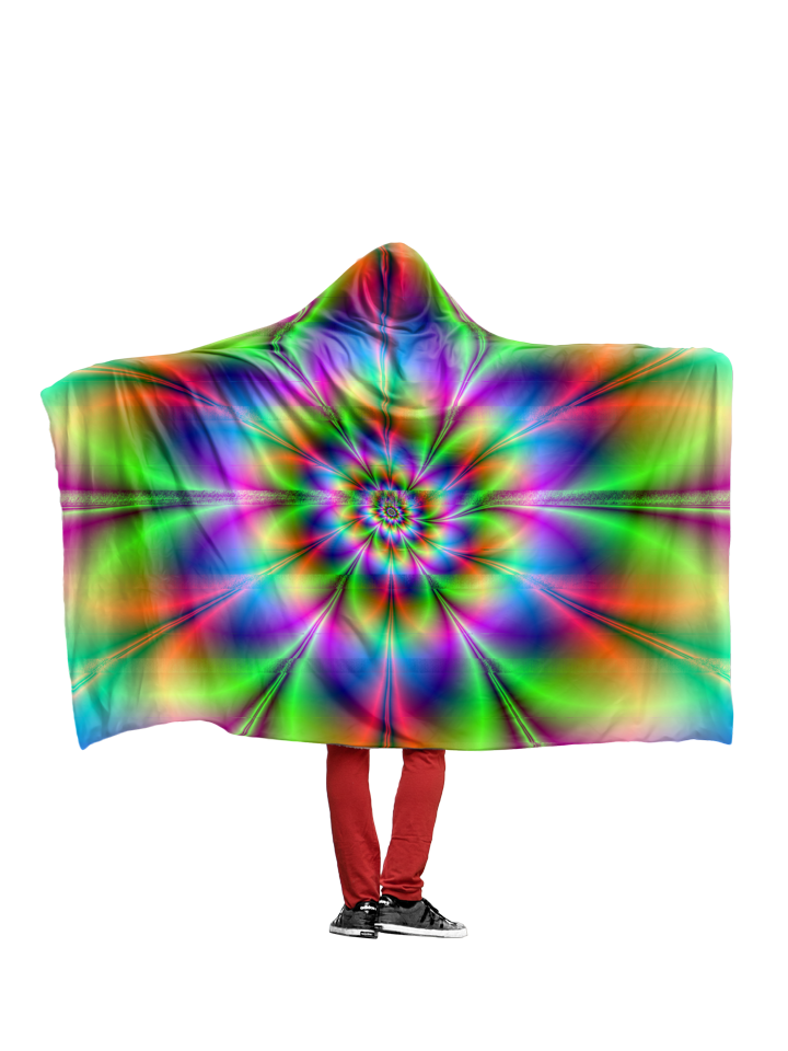 Neon Flower - Hoodie Blanket