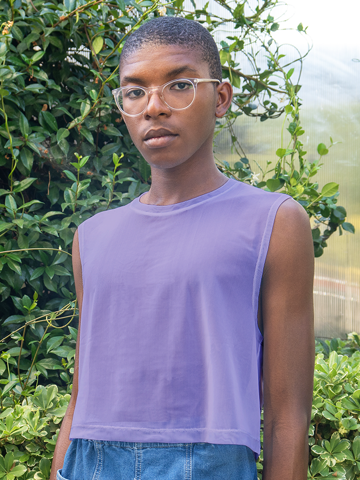 Pastels - Mesh Sleeveless Crop Top