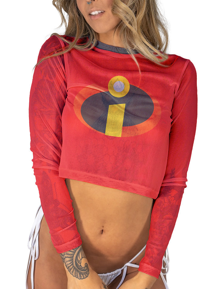 The Incredibles - Mesh Long Sleeve Crop Top