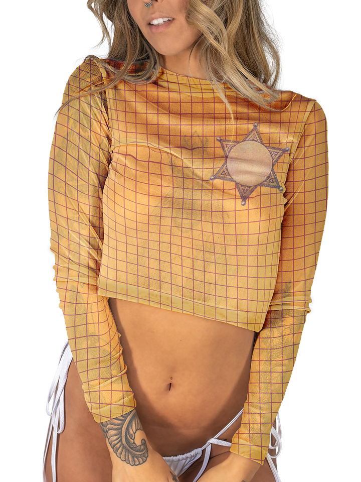 Woody - Mesh Long Sleeve Crop Top