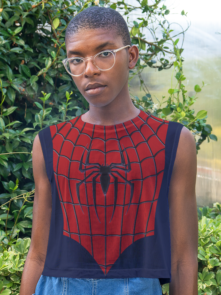 Spiderman - Mesh Sleeveless Crop Top