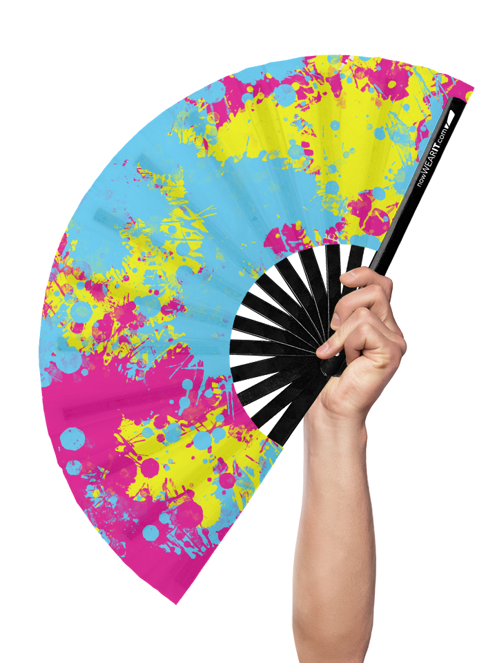 Neon Splats - Hand Fan