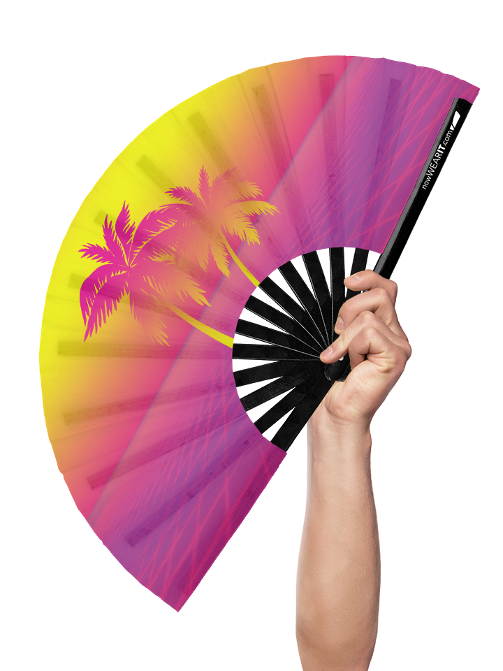 Neon Sunrise - Hand Fan