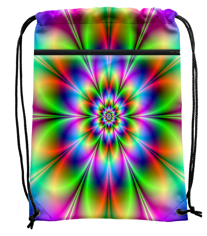 Neon Flower - Drawstring Bag