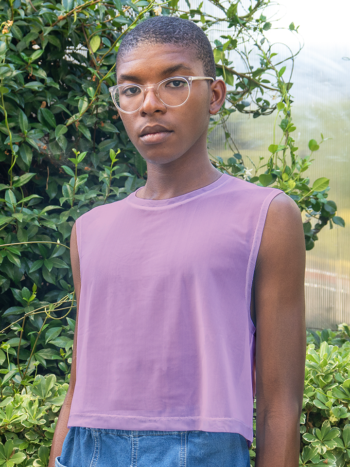 Pastels - Mesh Sleeveless Crop Top