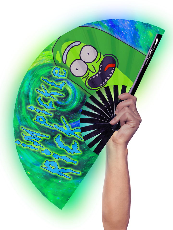 Pickle Rick - Hand Fan