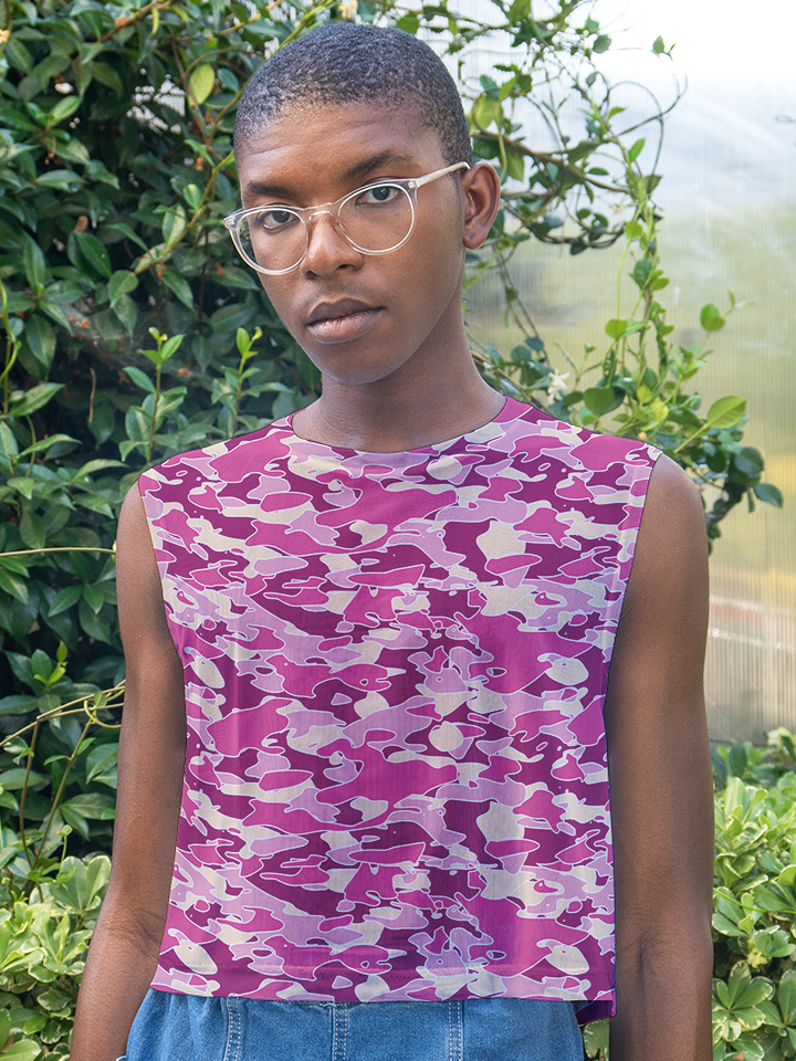 Camo - Mesh Sleeveless Crop Top