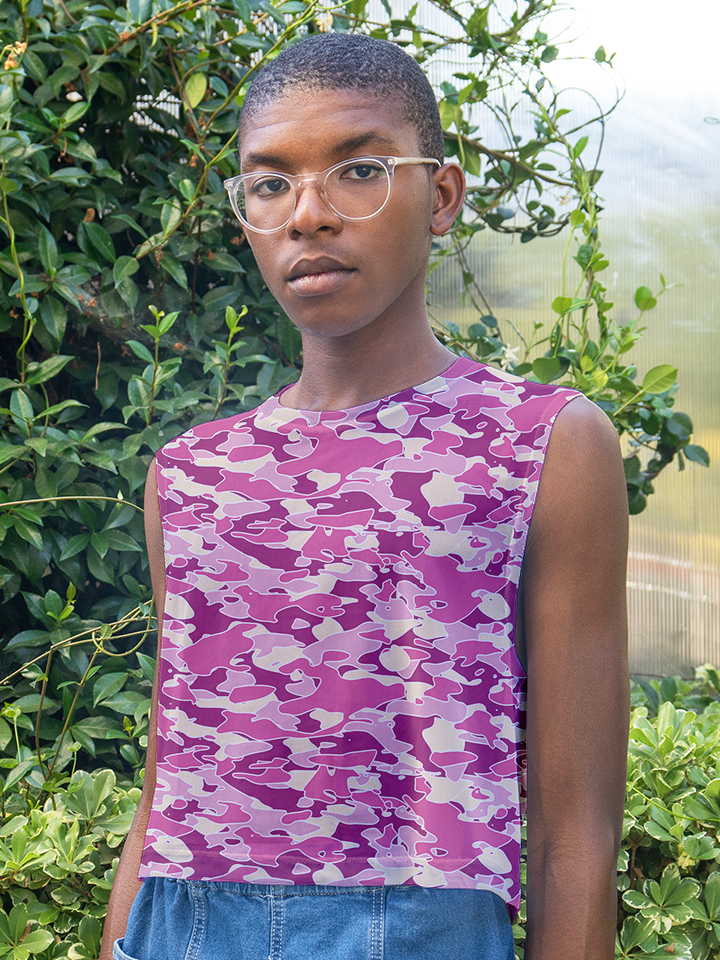 Camo - Mesh Sleeveless Crop Top