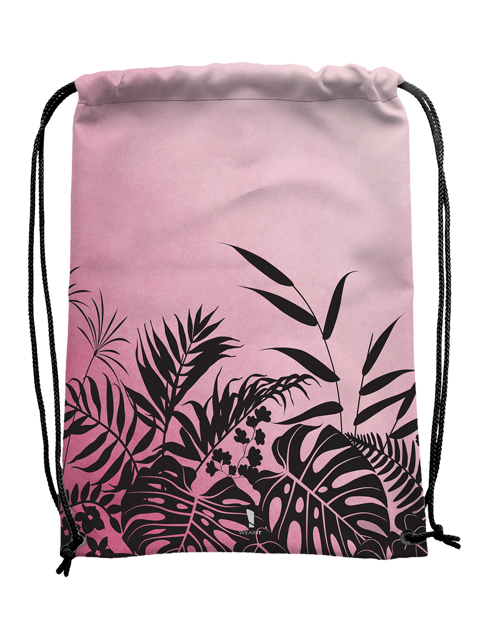 Pink Black Jungle - Drawstring Bag