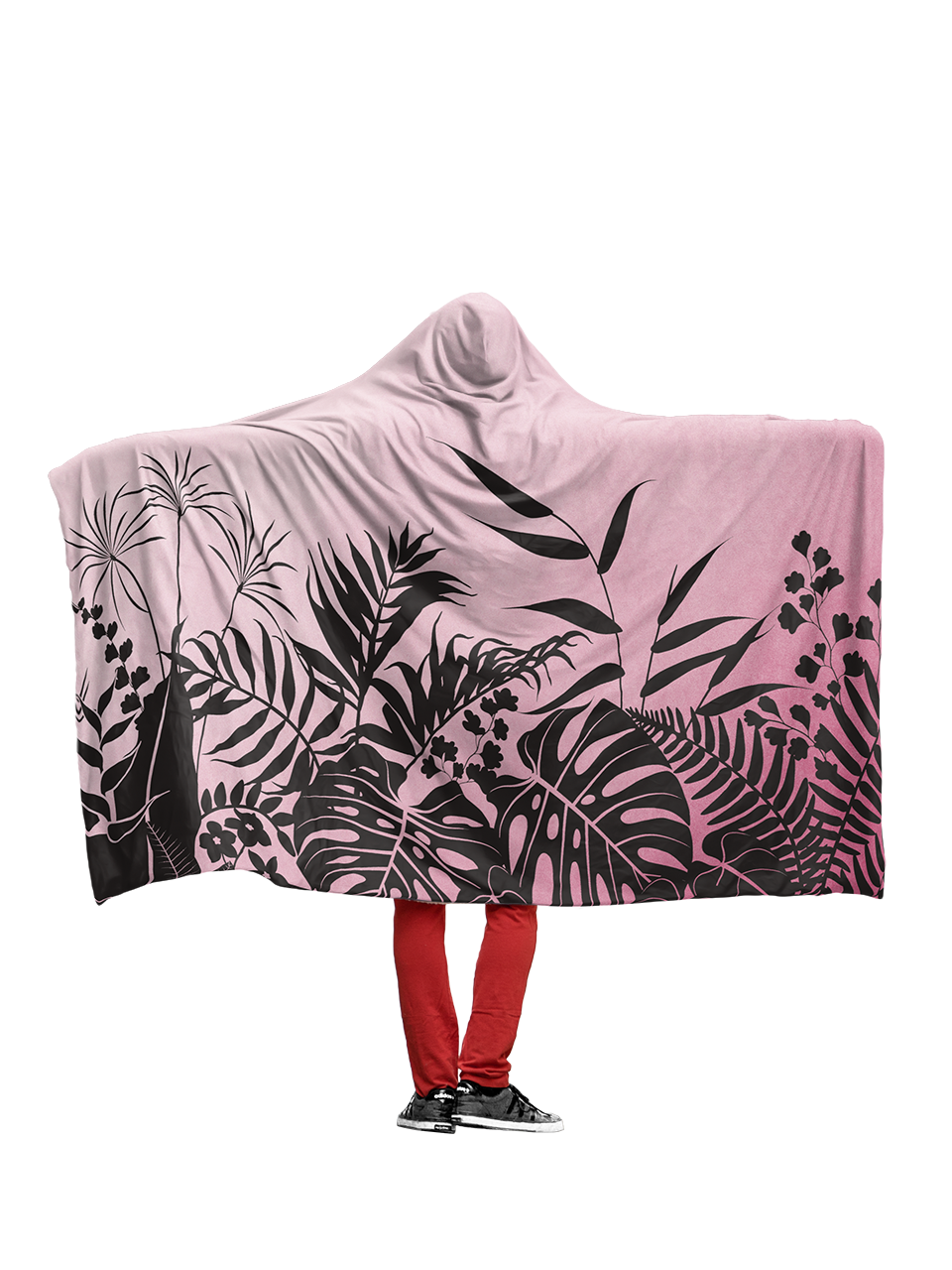 Pink Black Jungle - Hoodie Blanket