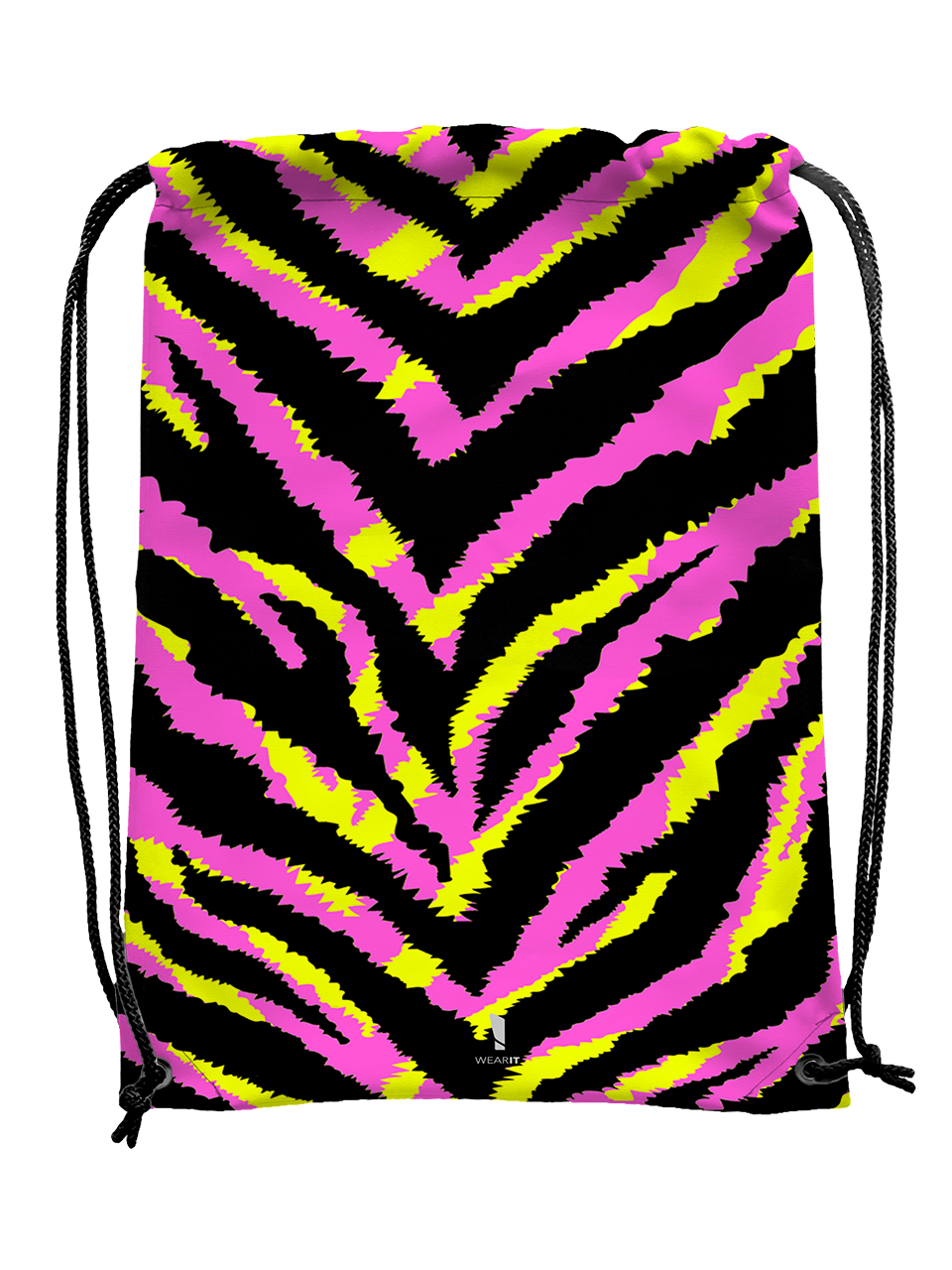 Pink Yellow Zebra - Drawstring Bag