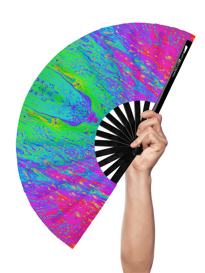 Psychedelic Paint - Hand Fan