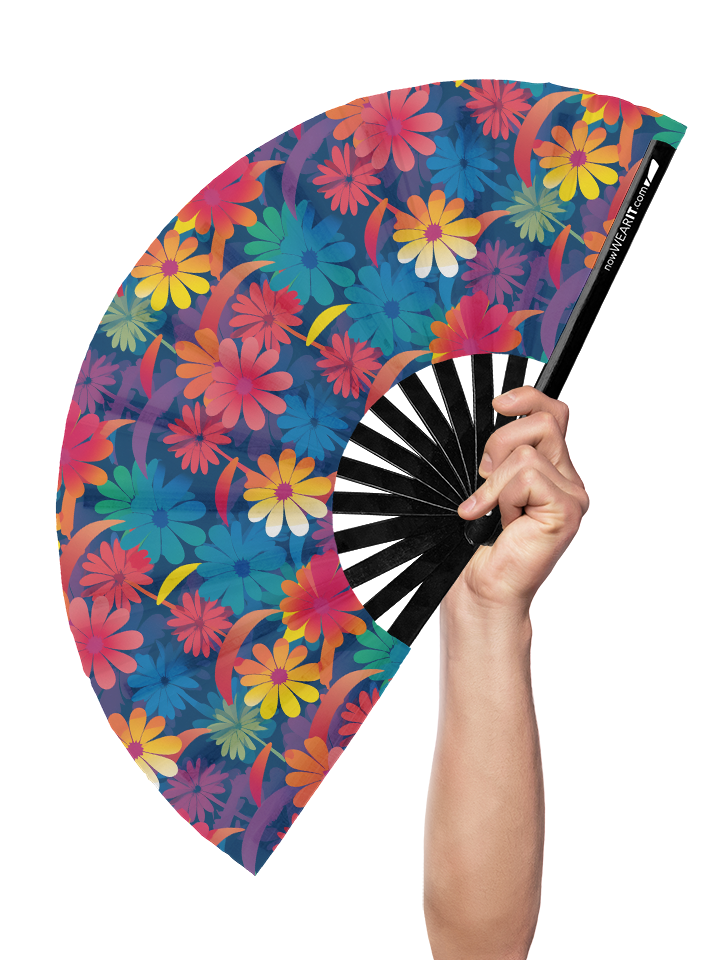 Rainbow Petals - Hand Fan