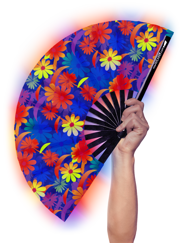 Rainbow Petals - Hand Fan