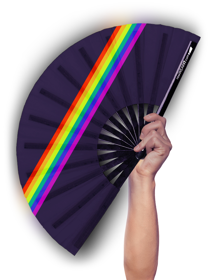 Rainbow Stripe - Hand Fan
