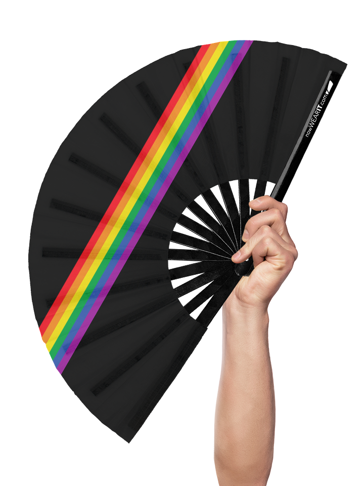 Rainbow Stripe - Hand Fan