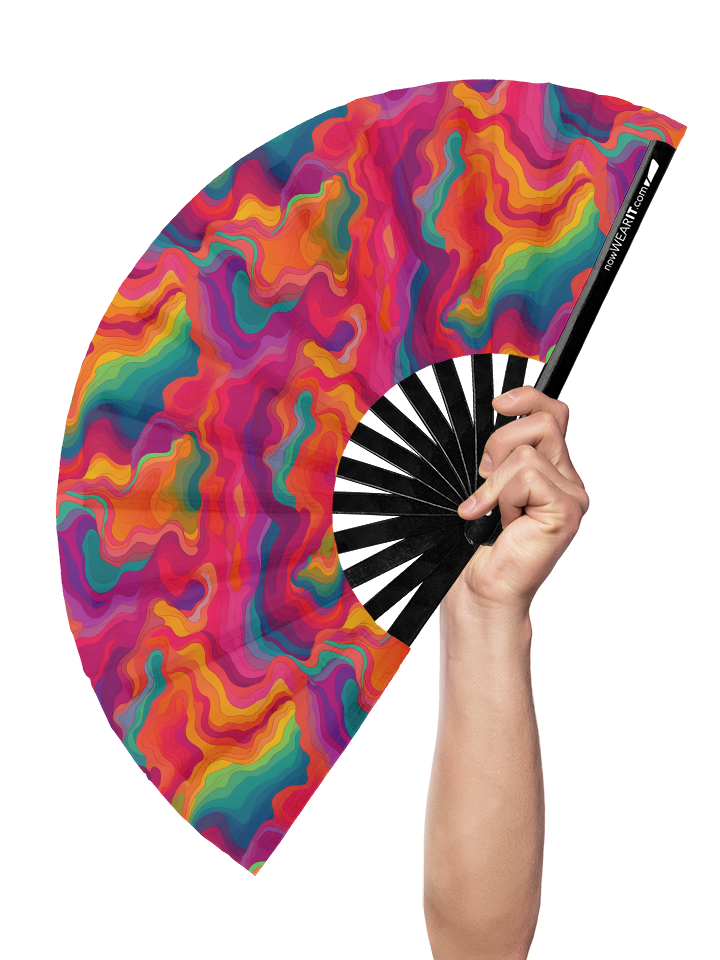 Rainbow Topography - Hand Fan