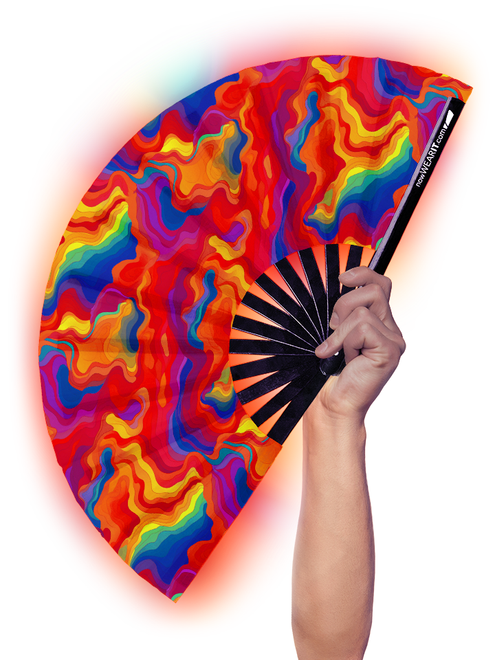 Rainbow Topography - Hand Fan
