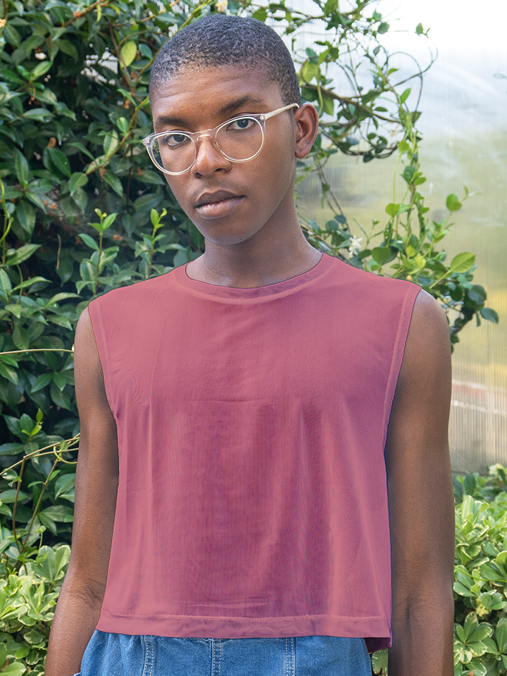 Pastels - Mesh Sleeveless Crop Top
