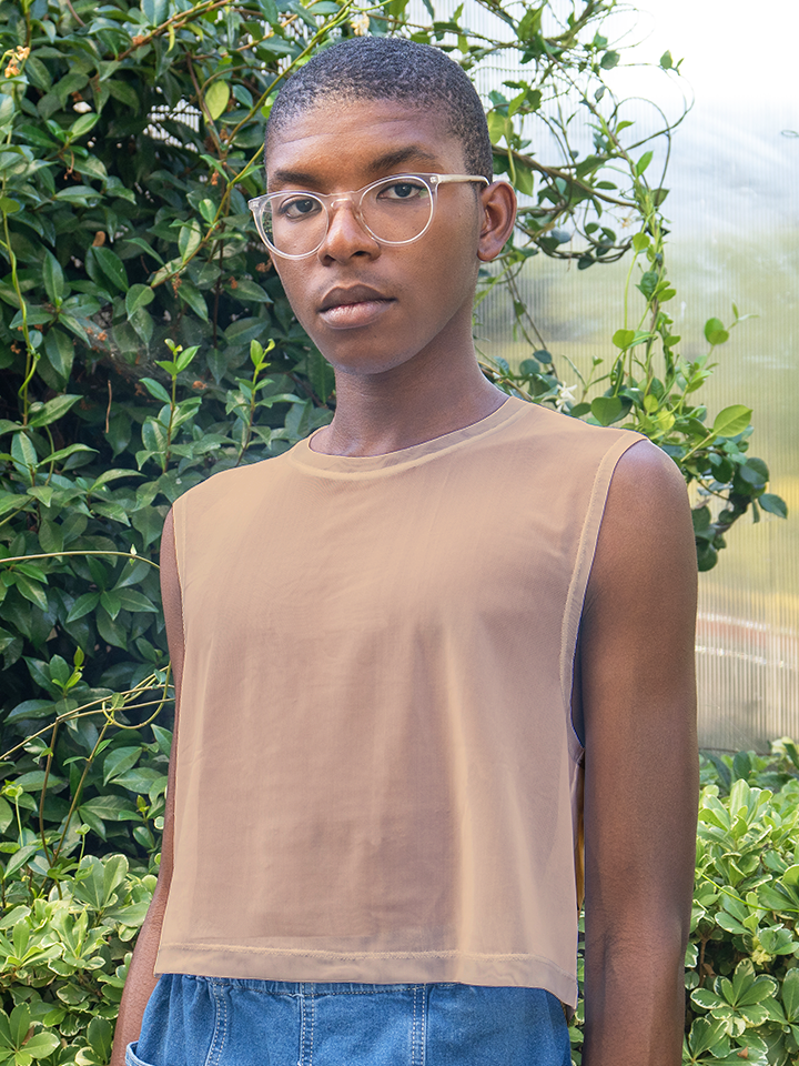 Pastels - Mesh Sleeveless Crop Top