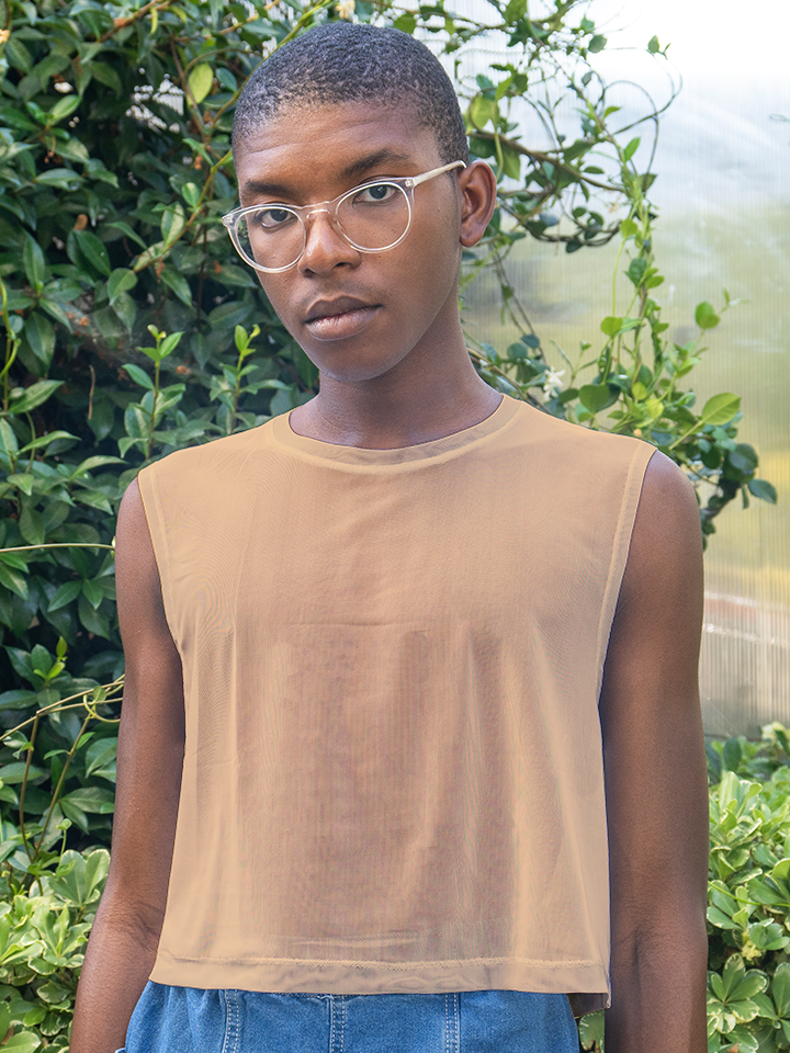 Pastels - Mesh Sleeveless Crop Top