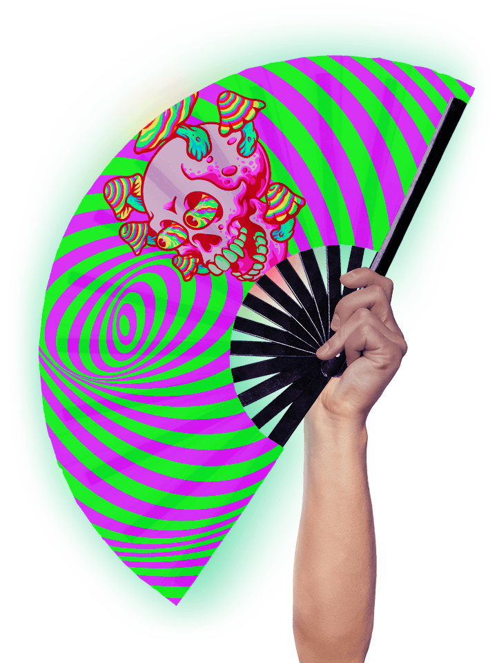 Shroom Skull - Hand Fan