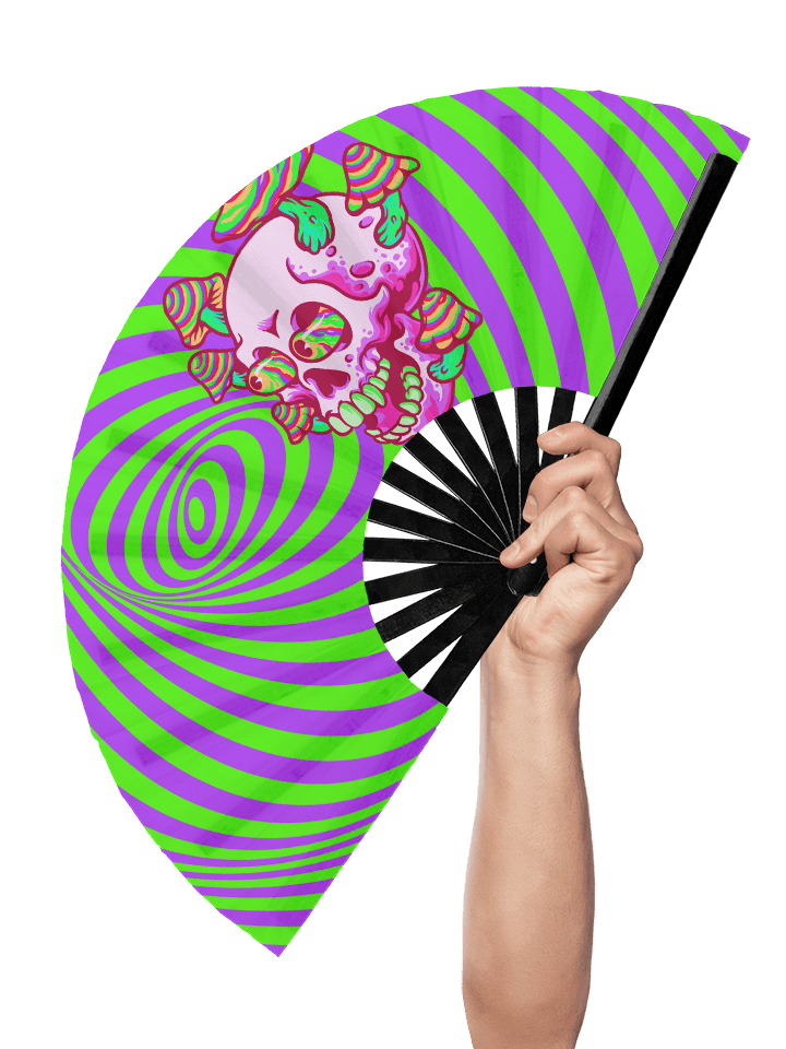 Shroom Skull - Hand Fan