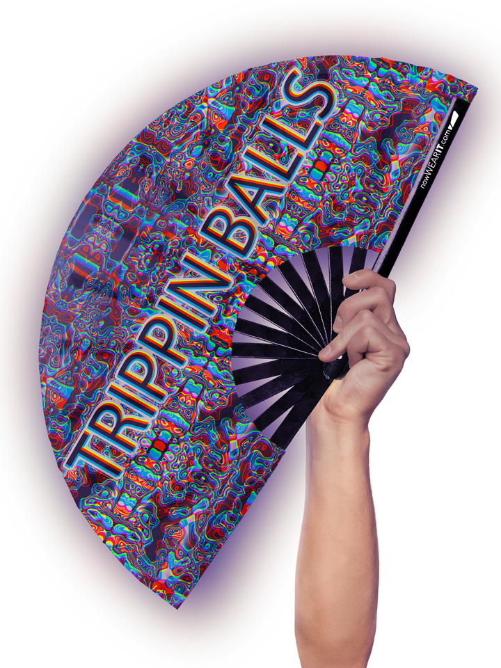 Trippin Balls - Hand Fan
