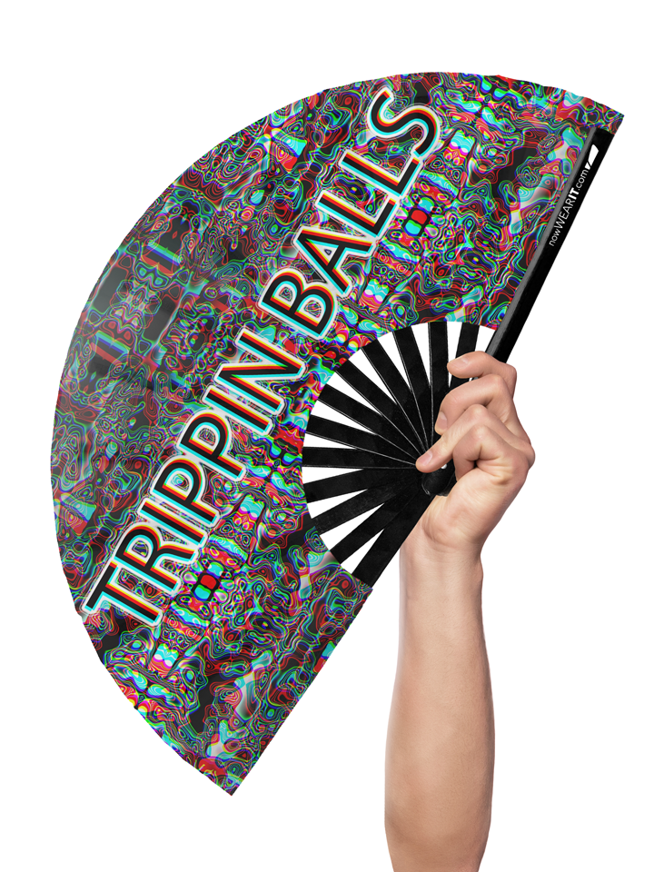 Trippin Balls - Hand Fan