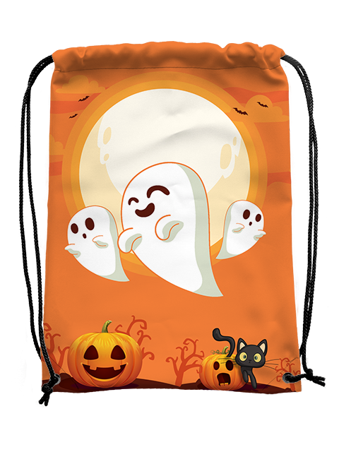 Ghosts and Pumpkins - Drawstring Bag