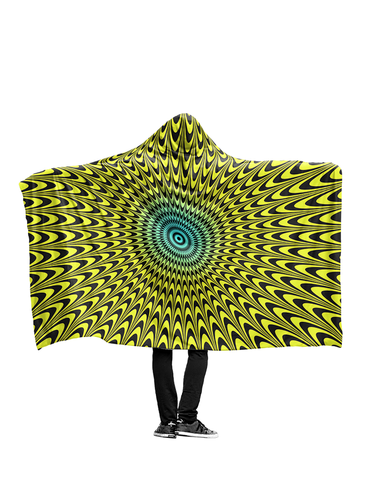 Yellow Vortex - Hoodie Blanket
